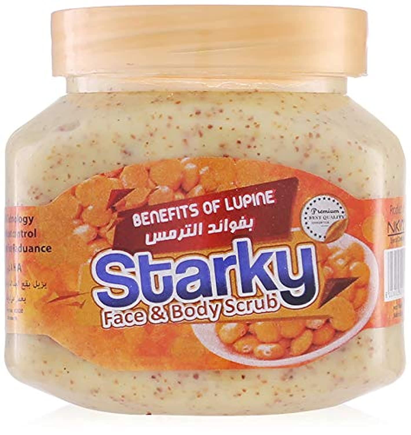 Starky natural scrub cream with lupine for face and body - 300 ml