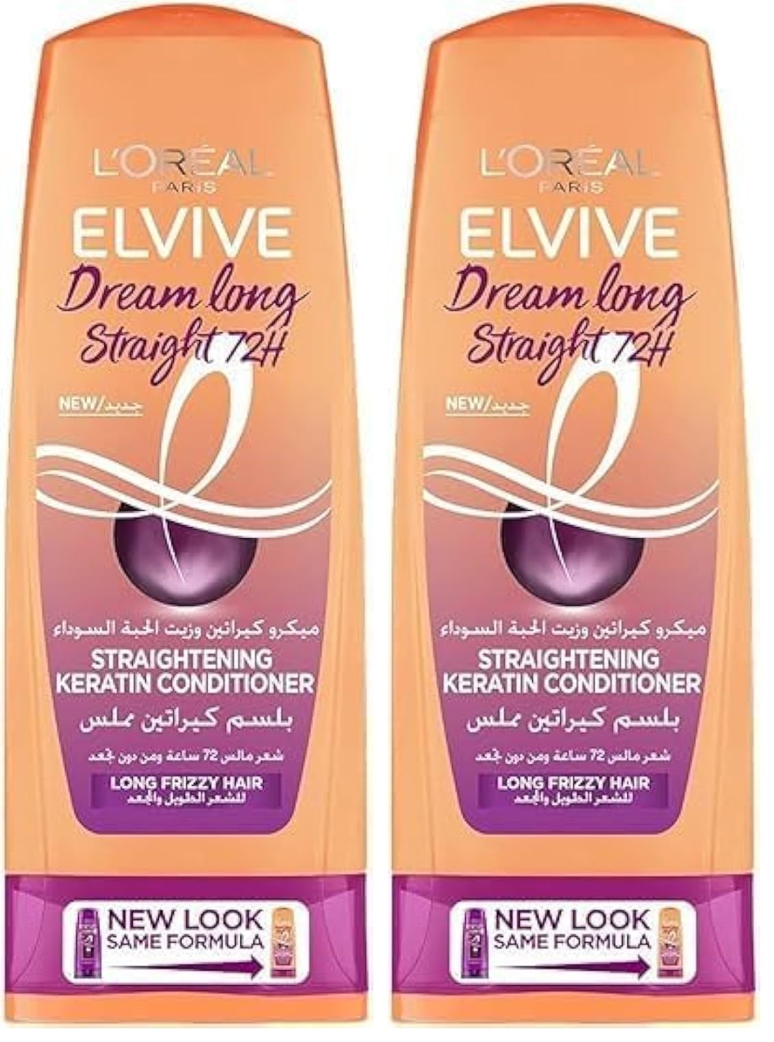L’Oréal Paris L'Oréal Paris Elvive Straightening Keratin Conditioner for Long and Frizzy Hair - 360 ml (Pack of 2)