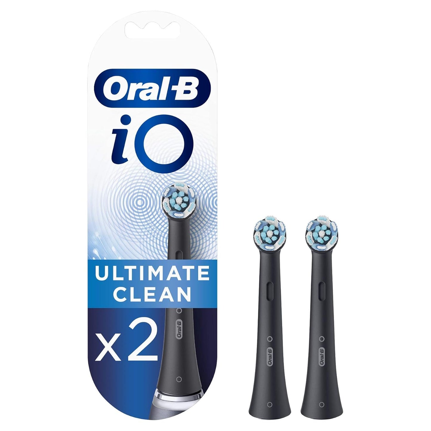 Oral-B iO Ultimate Clean Black Toothbrush Heads, Pack of 2 Counts