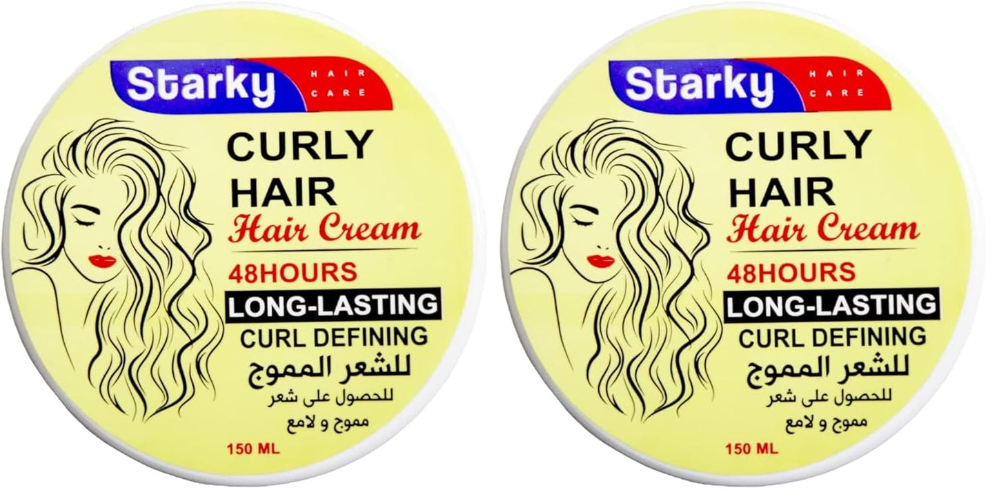Starky hair care hair cream curly hair 48 hours long-lasting curl defining-150ml (Pack of 2)