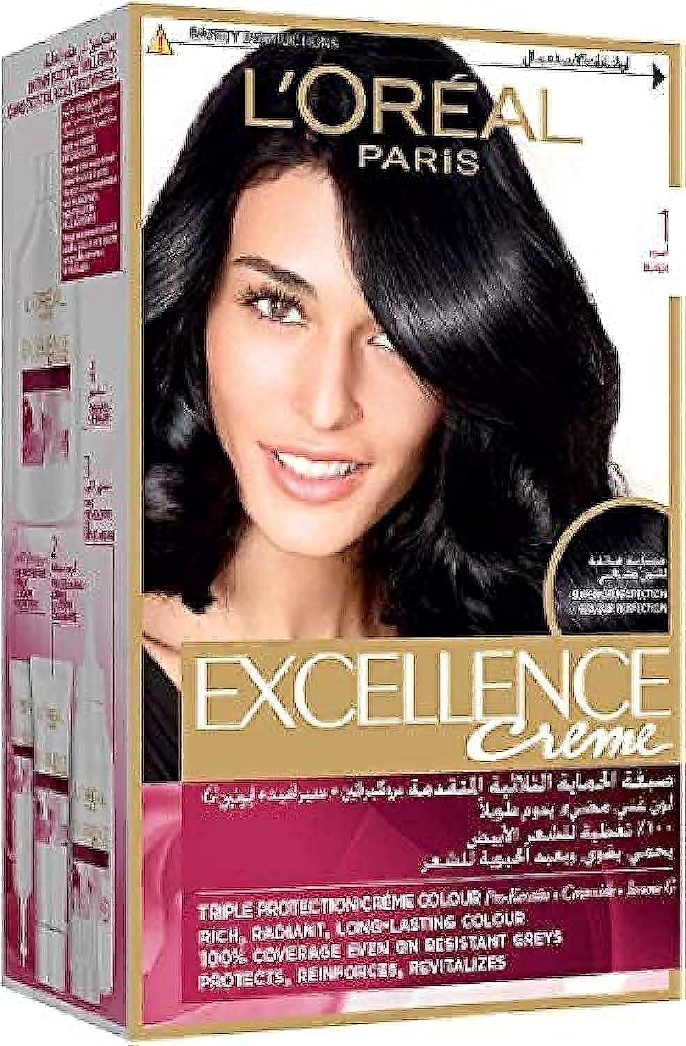 L’Oreal Paris Excellence Cream Permanent Hair Color - 1, Black