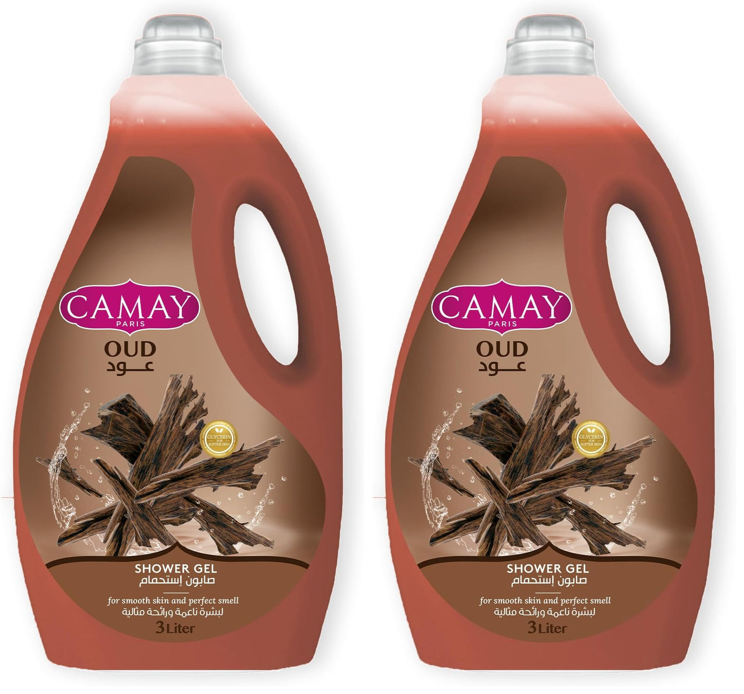 CAMAY Shower Gel Oud with Glycerine for softer & fragranced skin, 3L (Pack of 2)