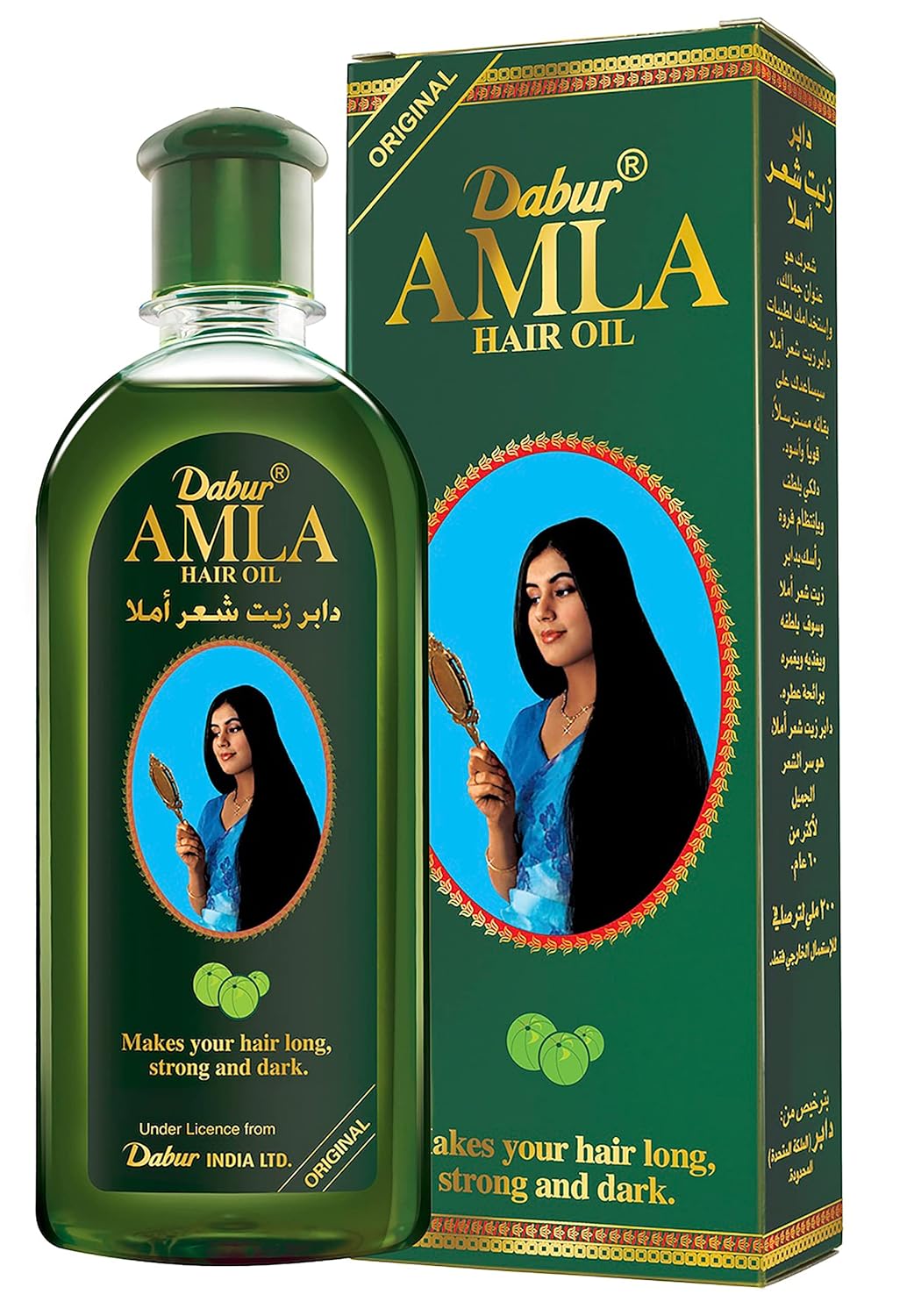 Dabur Amla Hair Oil (180mL) with Natural Extracts | Promotes Nourishment For Long, Strong, and Dark Hair | Prevents Hair Fall | Strengthens Hair Follicles