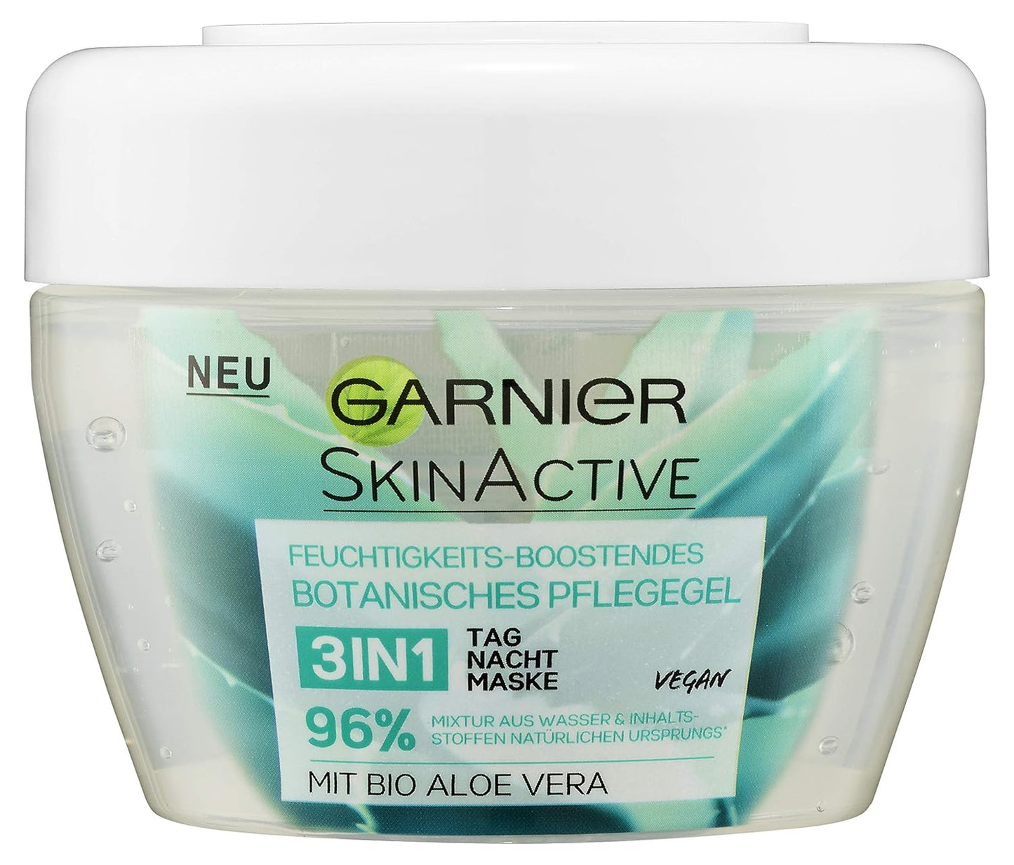 Garnier 3-in-1 Day, Night Cream & Mask with Organic Aloe Vera, Moisturising Botanical Care Gel, Intensively Moisturises, SkinActive, Pack of 1 (1 x 150 ml)