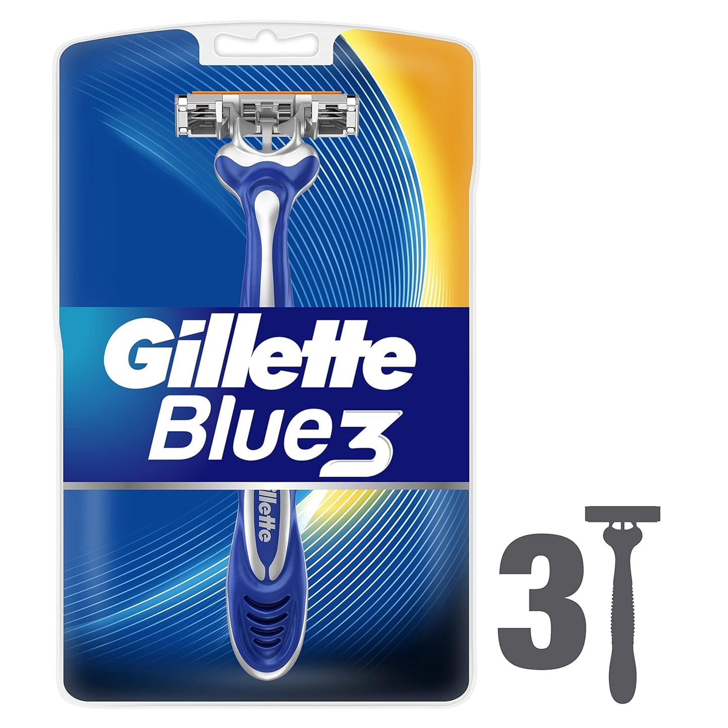 Gillette Blue3 Men’s Disposable Razors, 3 count