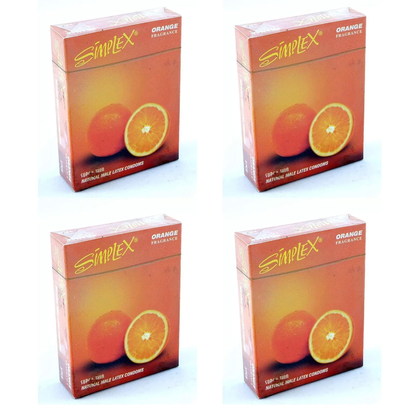 SIMPLEX Condom Orange, 4packs of 3 Condoms