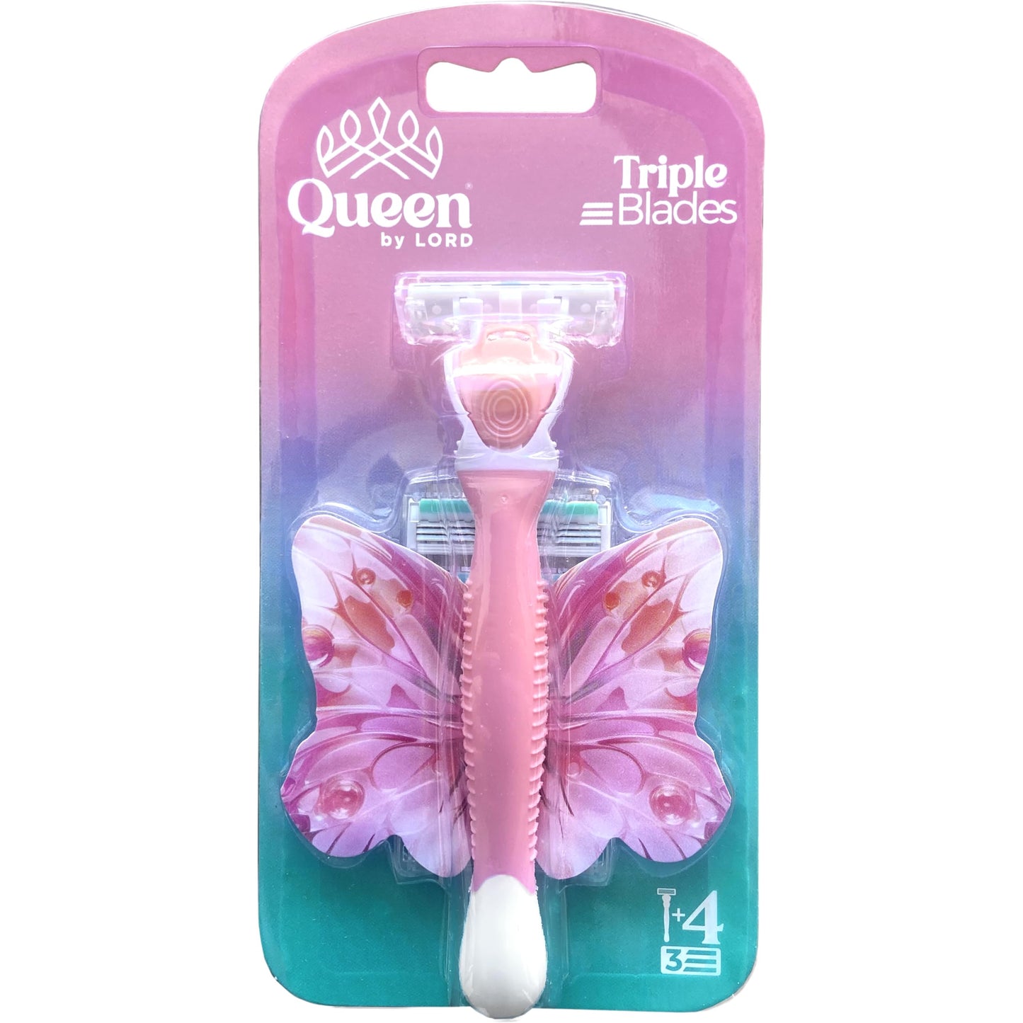 Queen By Lord Triple blades Smooth Razor + 4 Blades Refill