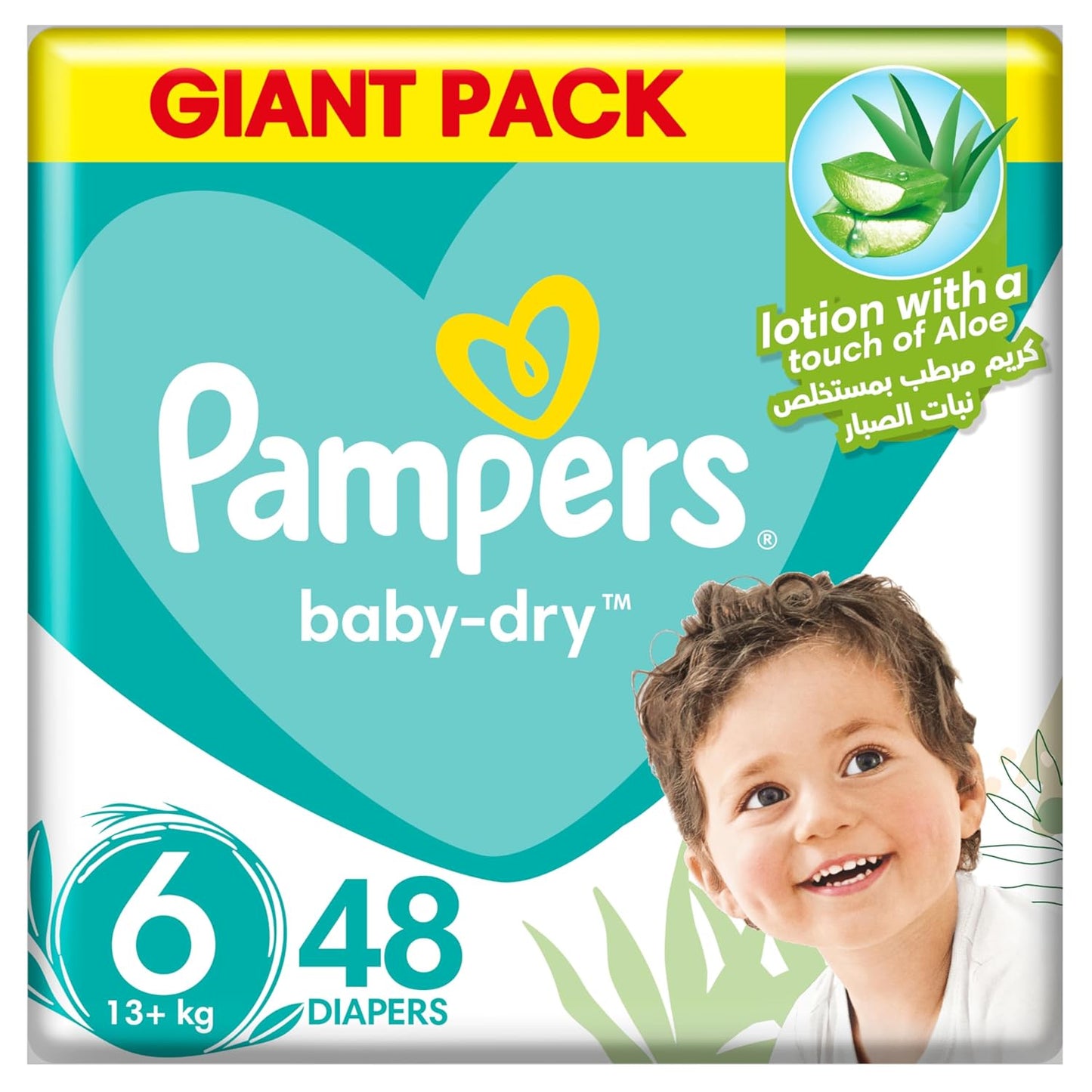 Pampers Baby-Dry Diapers, Size 6, Extra Large, 13+kg, Giant Pack, 48 Count