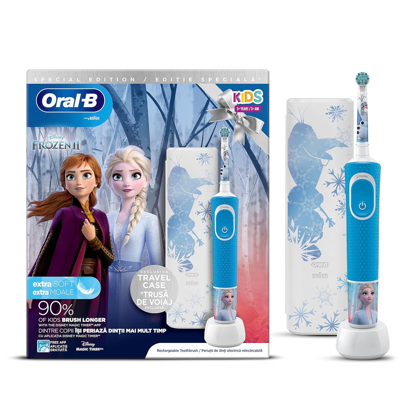 Oral-B D 100.414 2 kids electric toothbrush Disney Frozen, with travel case special edition.