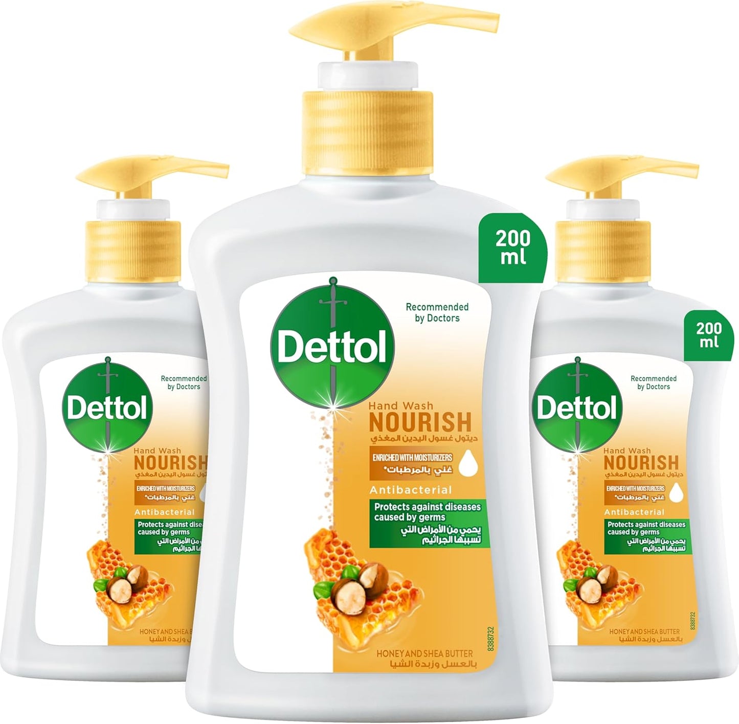 Dettol nourish anti-bacterial liquid hand wash, 200 ml, 2+1 free