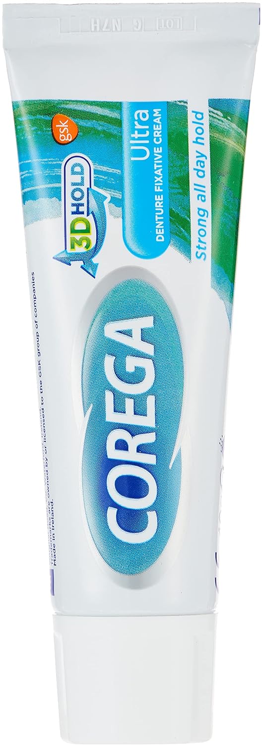 Corega Denture Fixative Cream, Ultra Cream For Teeth & Gums, 40 G