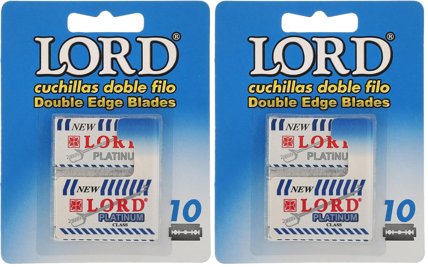 Lord double edge safety razor blades platinum 10 count (Pack of 2)