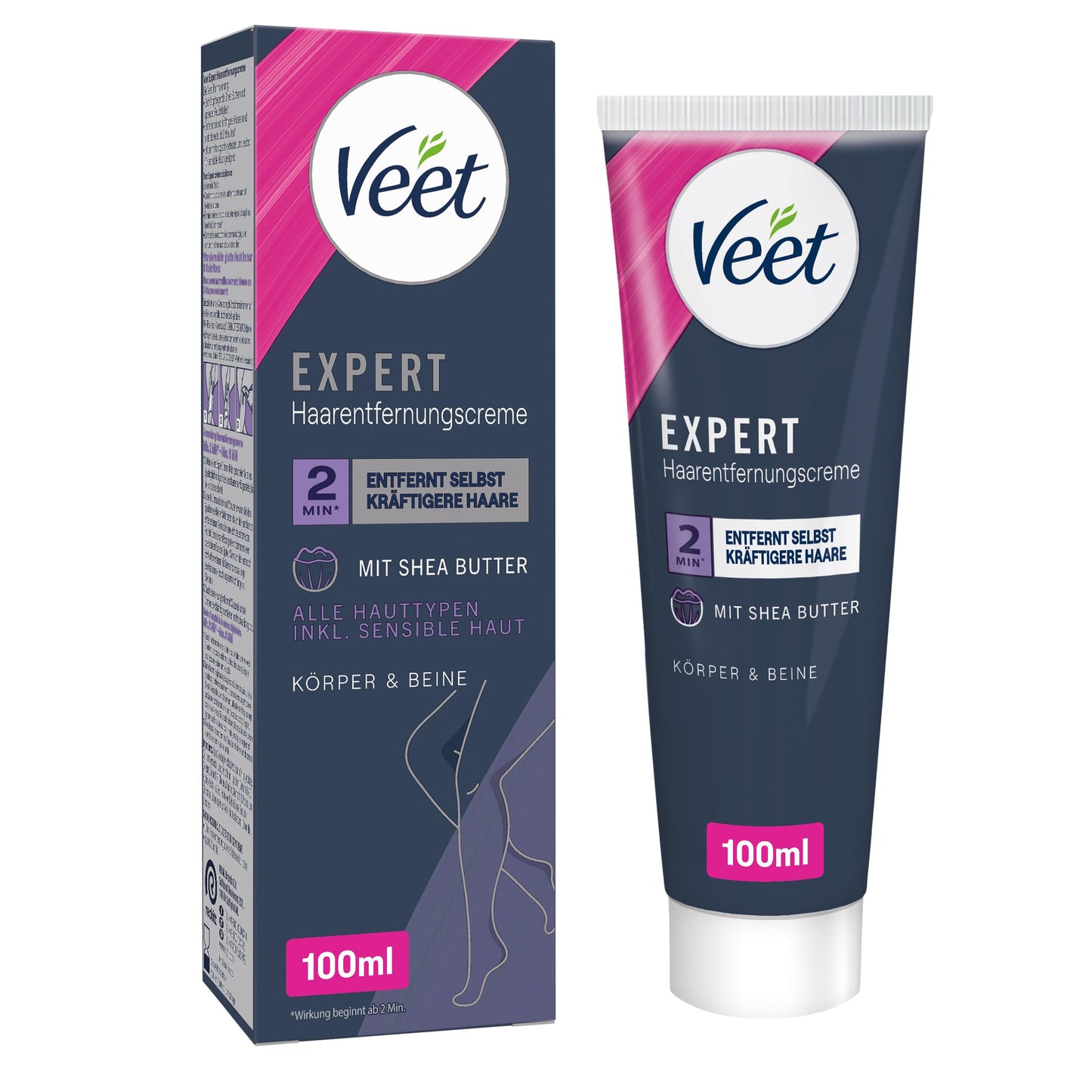 Veet Expert Hair Removal Cream for Body and Legs, Hair Removal Cream for All Skin Types, Including Sensitive Skin, 100 ml