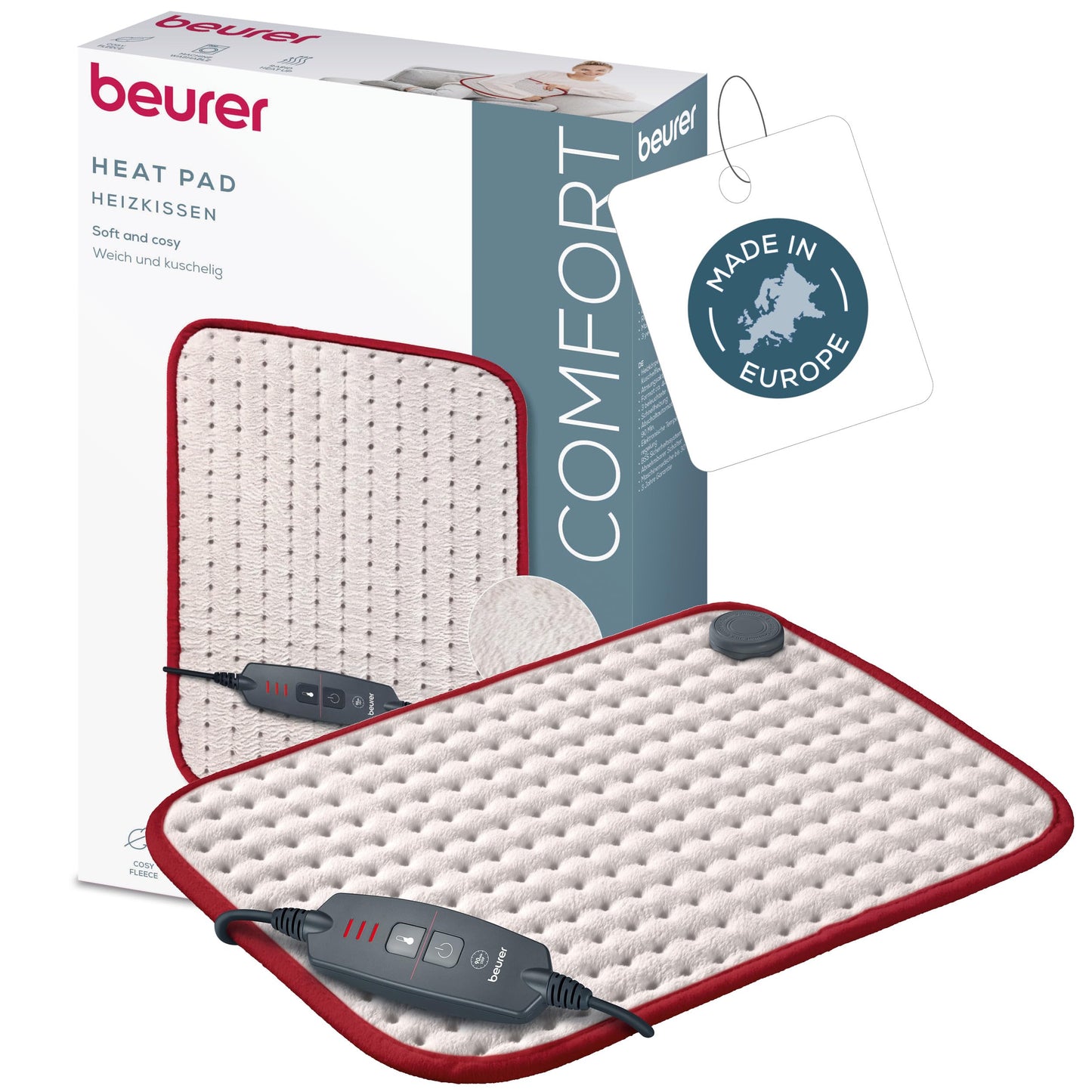 Beurer HK Comfort Heating Pad with Cosy Fleece Finish