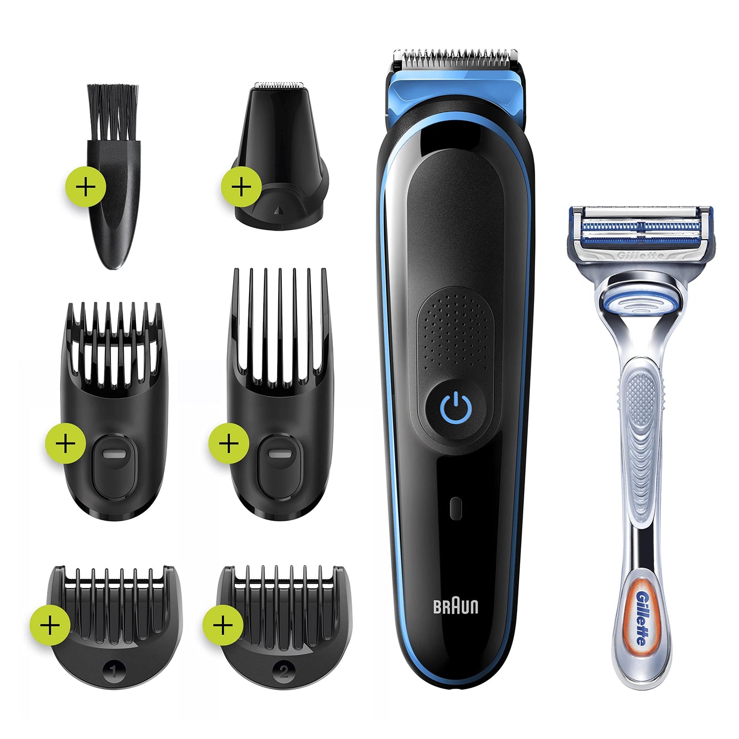 Braun Multi Grooming kit MGK3242 – 7-in-1 Face and Body Grooming Kit, Black/Blue