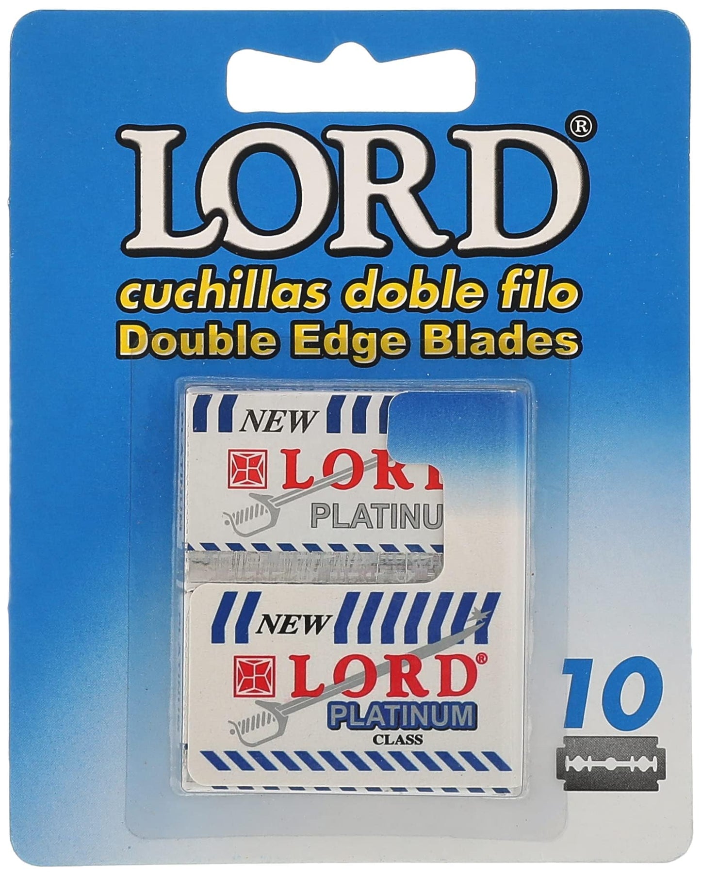 Lord double edge safety razor blades platinum 10 count