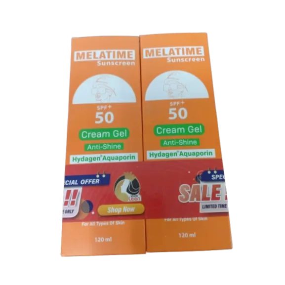 1+1 Melatime | Sunscreen Cream Gel SPF +50 | 120ml