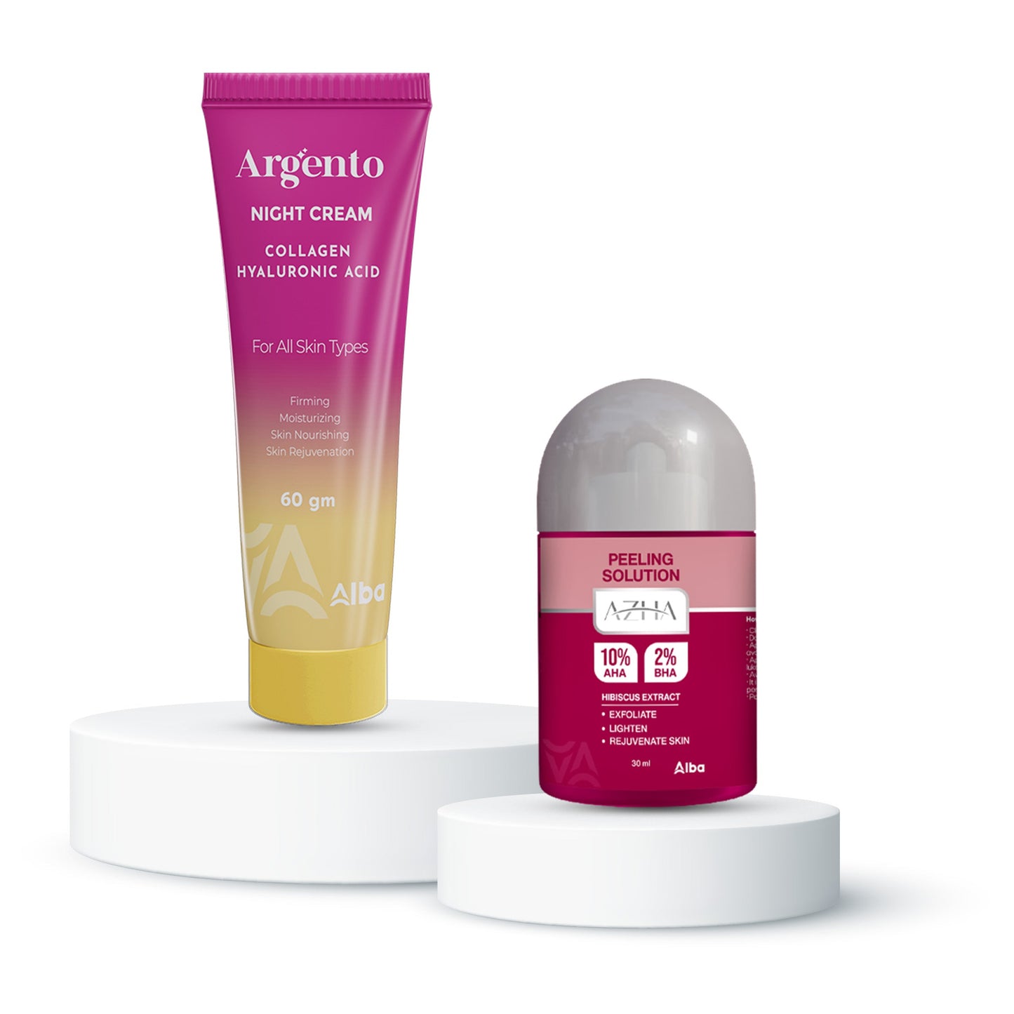 Offer Argento Night Cream + Azha Peeling Solution