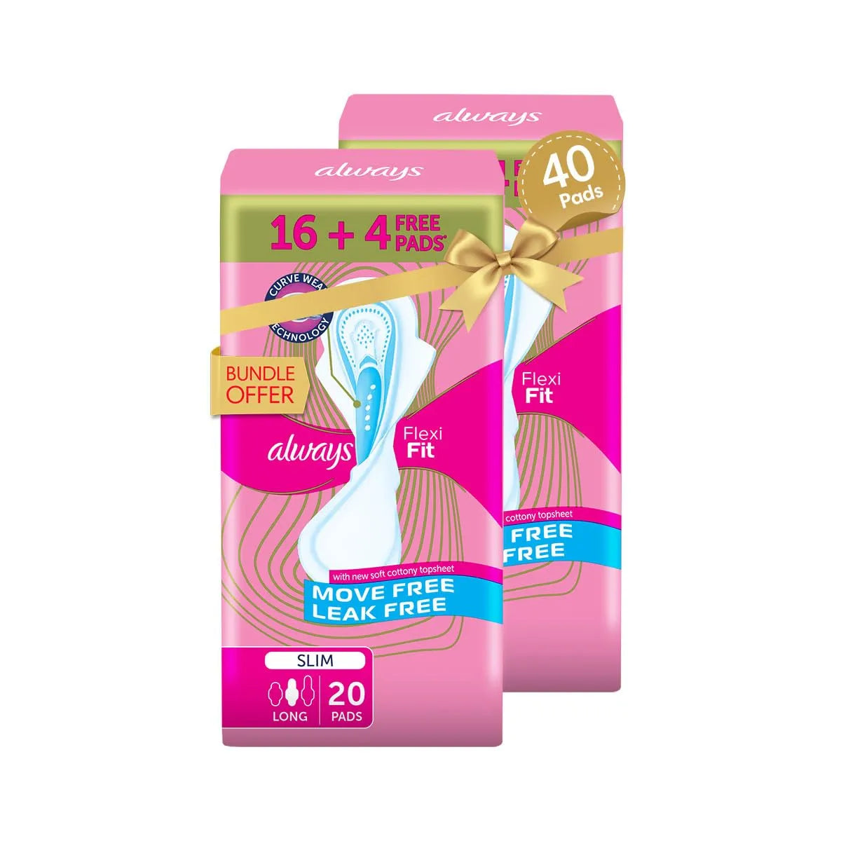 Always | Flexi Fit Long Slim Special Offer | 40 Pads