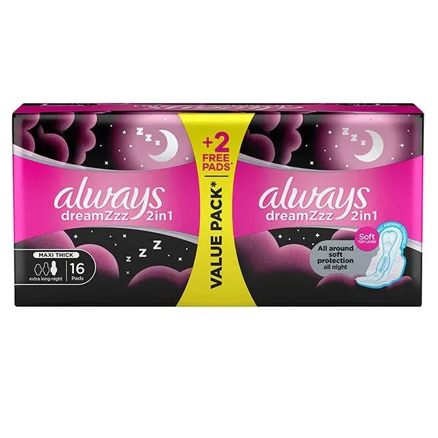 Always | Dreamz Maxi Thick Extra Long Night Pads | 16 Pcs