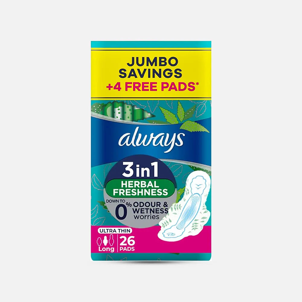 Always | Herbal Freshness Ultra Thin Long Sanitary Pads | 26 Pads
