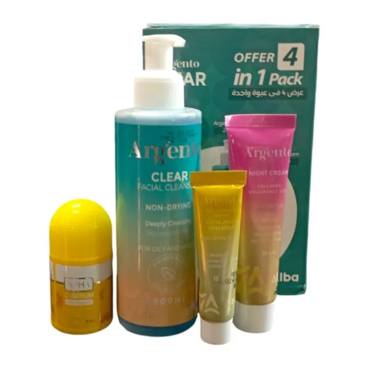 Argento Clear | Skin Care Routine (Eye Cream +Argento Facial Cleanser + Night Cream + Azha C Serum)