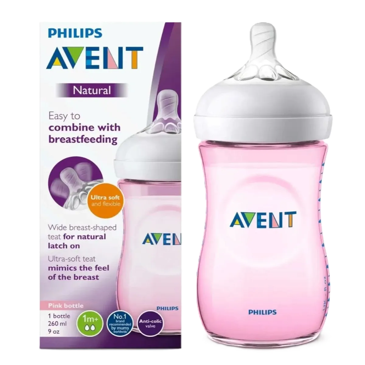 Philips | Avent Natural Pink Biberone | 260ml