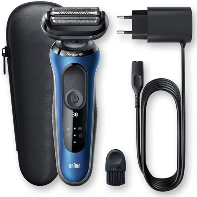 Braun | Series 6 60-B1000s Wet & Dry Shaver with Travel Case, Blue