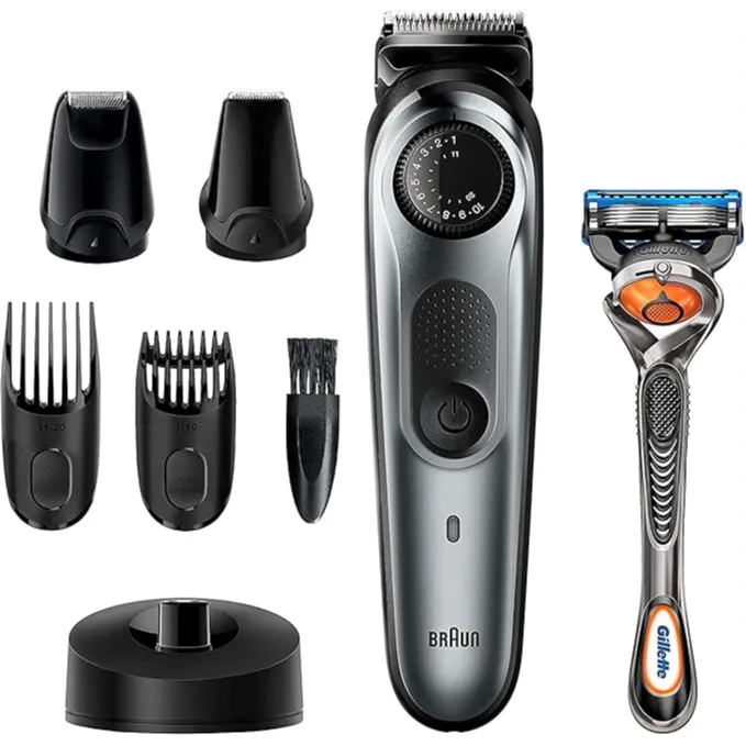 Braun | Beard Trimmer BT7240 With Precision dial, 4 attachments and Gillette Fusion5 ProGlide Razor