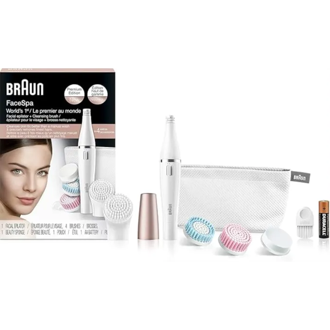 Braun | Face Spa Cleansing Brush & Mini Epilator Set - White