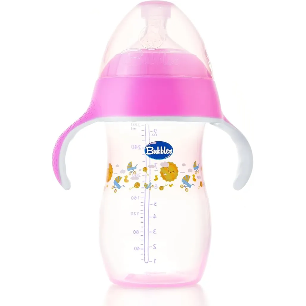 Bubbles | Natural Feeding Bottle with Hand Rose | 280ml