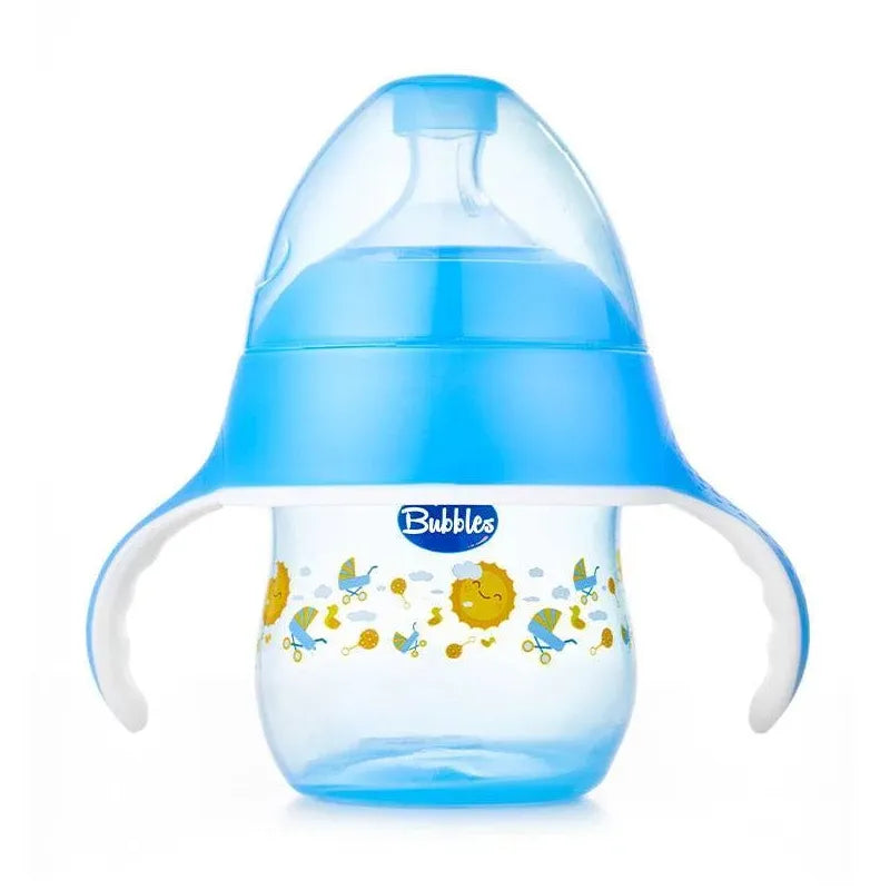 Bubbles | Natural Feeding Bottle with Handle from 1-6M Blue | 150ml