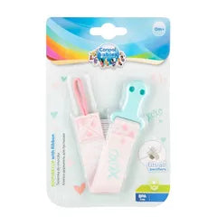 Canpol Babies | Pink & Blue Soother Clip With Ribbon +0M | 1 Pc