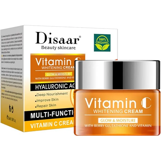 Disaar Organic Whitening, Nourishing & Moisturizing Face Cream with Berry Hyaluronic Acid & Vitamin C | 50ml