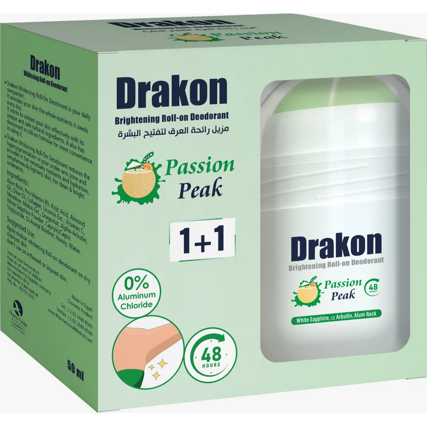Drakon | Whitening Roll-On Deodorant Passion Peak | 50ml 1+1