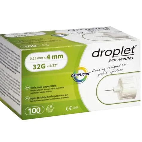 Droplet Insluin Pen Needles - 4Mm | 100 Pcs (0.23x4mm)