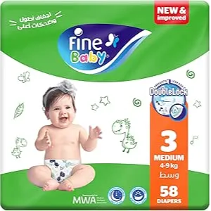 Fine Baby | Diapers Medium 4-9kgm Size 3 | 58 pcs