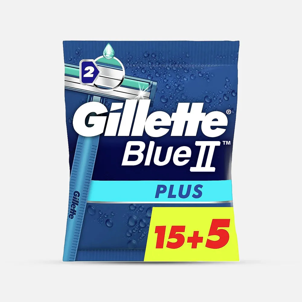 Gillette | Blue II Plus Disposable Razor For Men | 15 + 5 Pcs