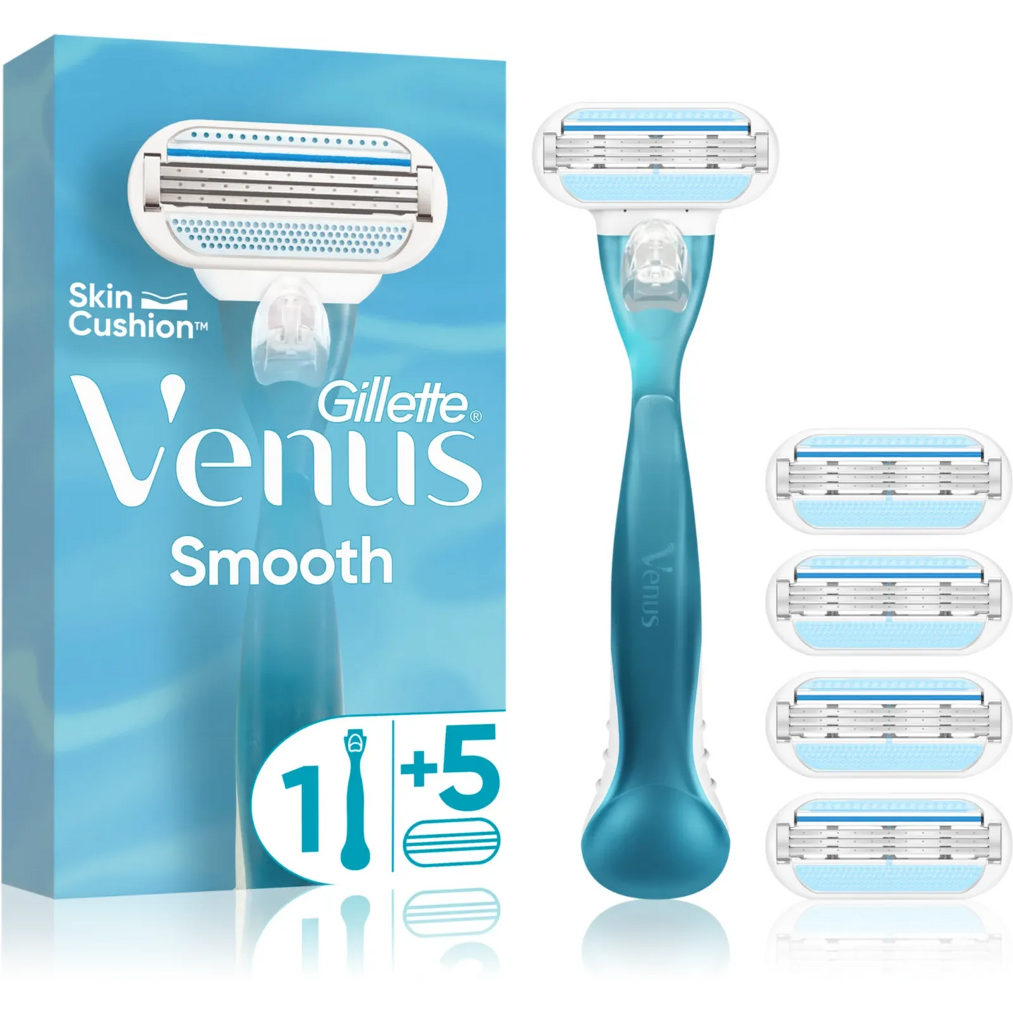 Gillette | Venus Smooth Shaver + Replacement Head | 5 Pcs