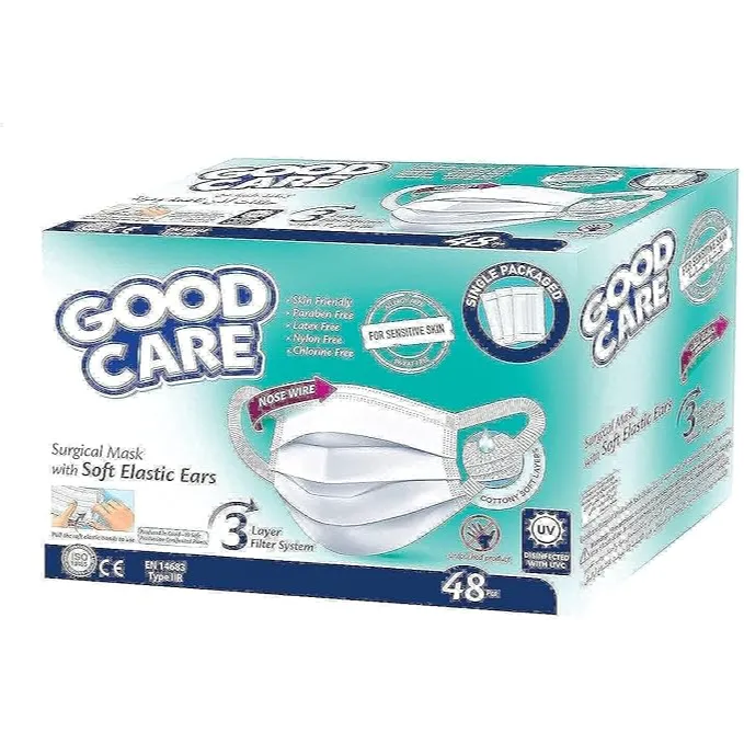 Good Care | Surgical Mask with Soft Elastic Ears | 48Pcs
