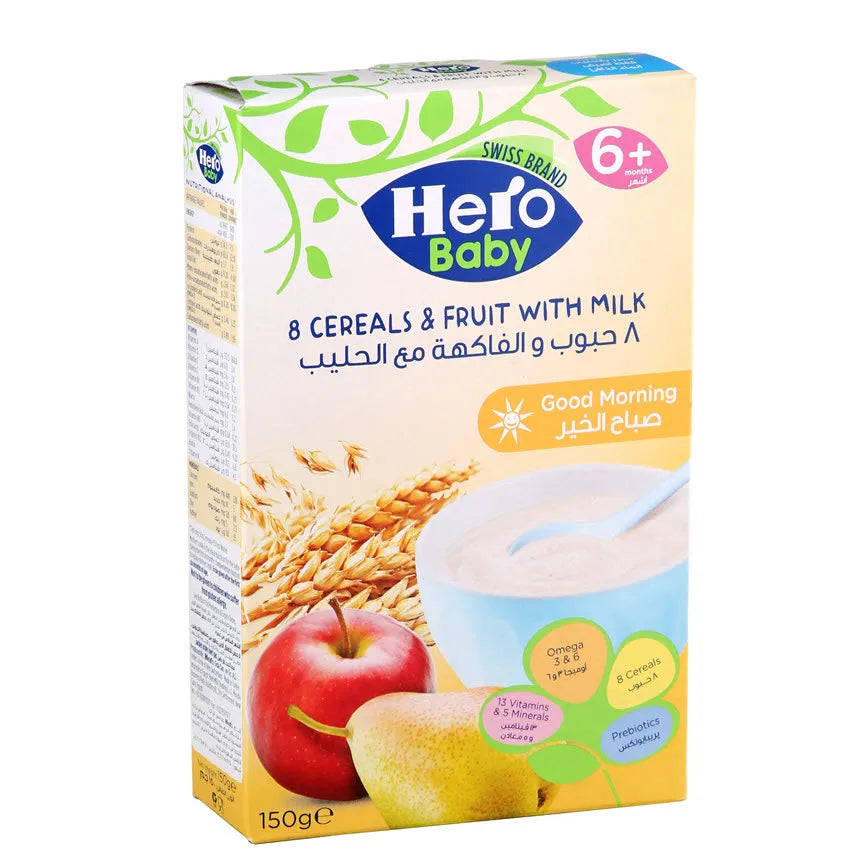 Hero Baby | 8 Cereals & Fruit With Milk | 150gm