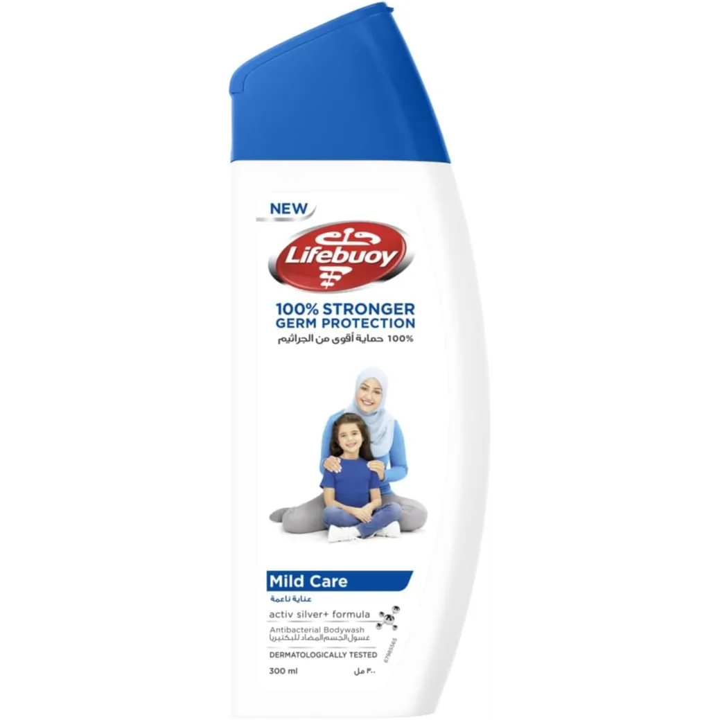 Lifebuoy | Mild Care Germ Protection Shower Gel with Activ Silver Formula for Sensitive Skin | 300ML