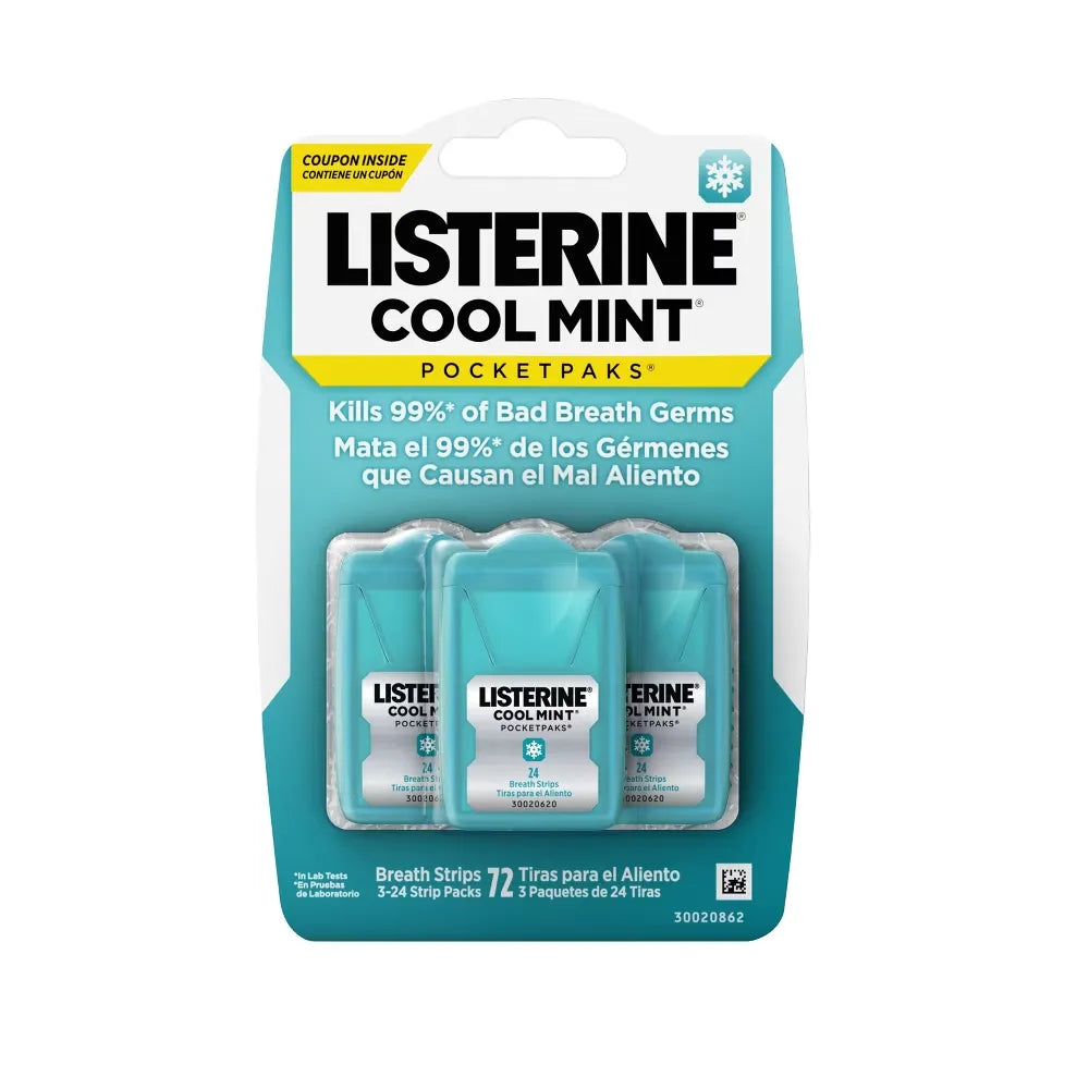 Listerine Cool Mint Pocketpaks Breath Strips | 72 Strips