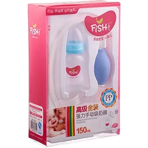 Little Fish | Manual Breast Pump with Baby Bottle Blue | 150ml
