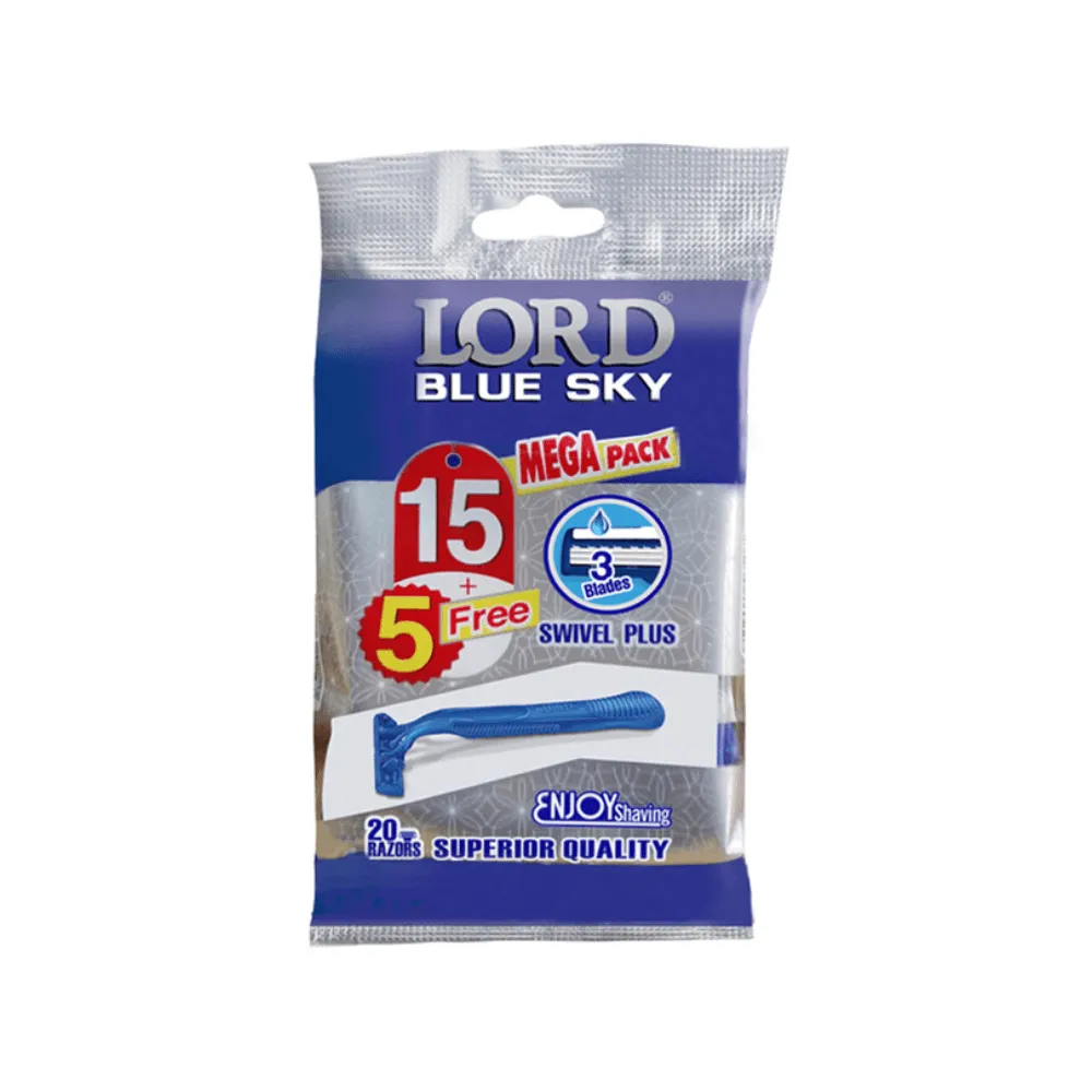 Lord | Blue Sky 15+5 Disposable Razors Twin Blade with Lubricating Strip