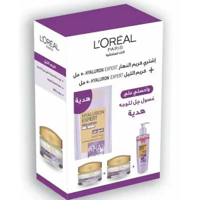 L'Oreal Paris | Hyaluron Expert (Night Cream 50ml + Day Cream 50ml + Free Gel Wash 200ml)