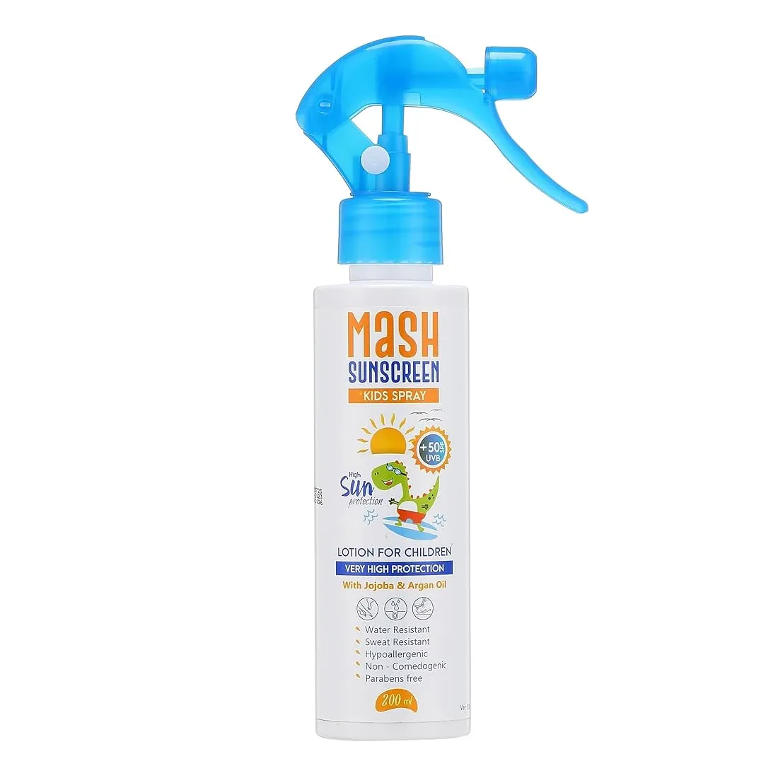 Mash | Sunscreen Kids Spray Spf +50 Lotion For Children With Jojoba Argan Oil | 200ml