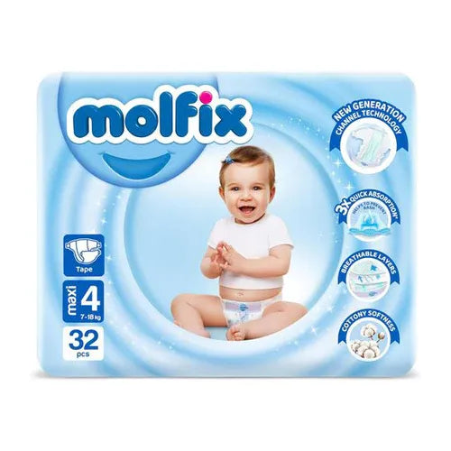 Molfix | Perfect Fit Size 4 Maxi 7-18 Kg | 32 Pcs