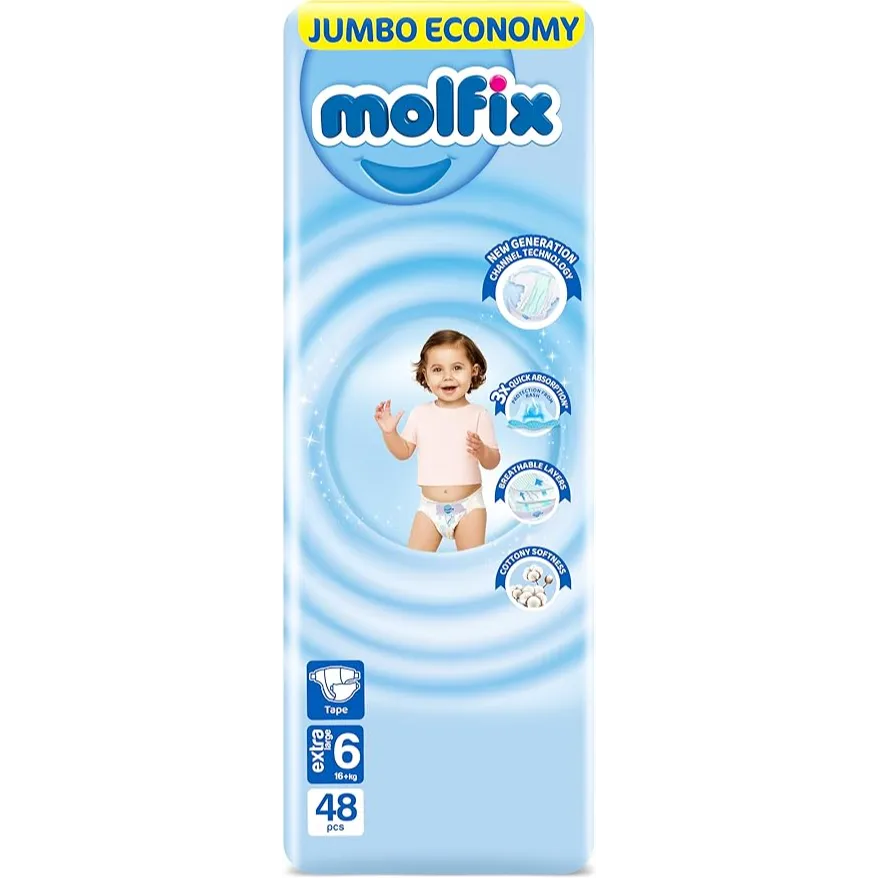 Molfix | Diapers Extra Large Jumbo Economy Pack Size 6 | 48 Pcs