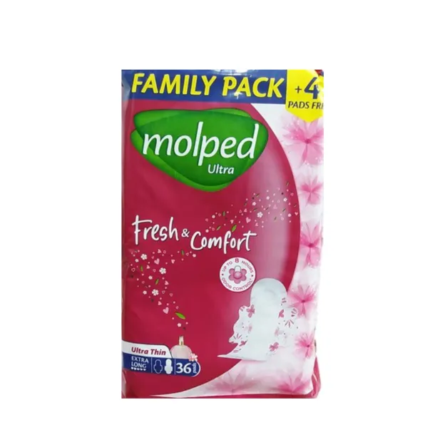 Molped | Ultra Thin Extra Long Pads | 34 Pcs + 6 Pcs Free